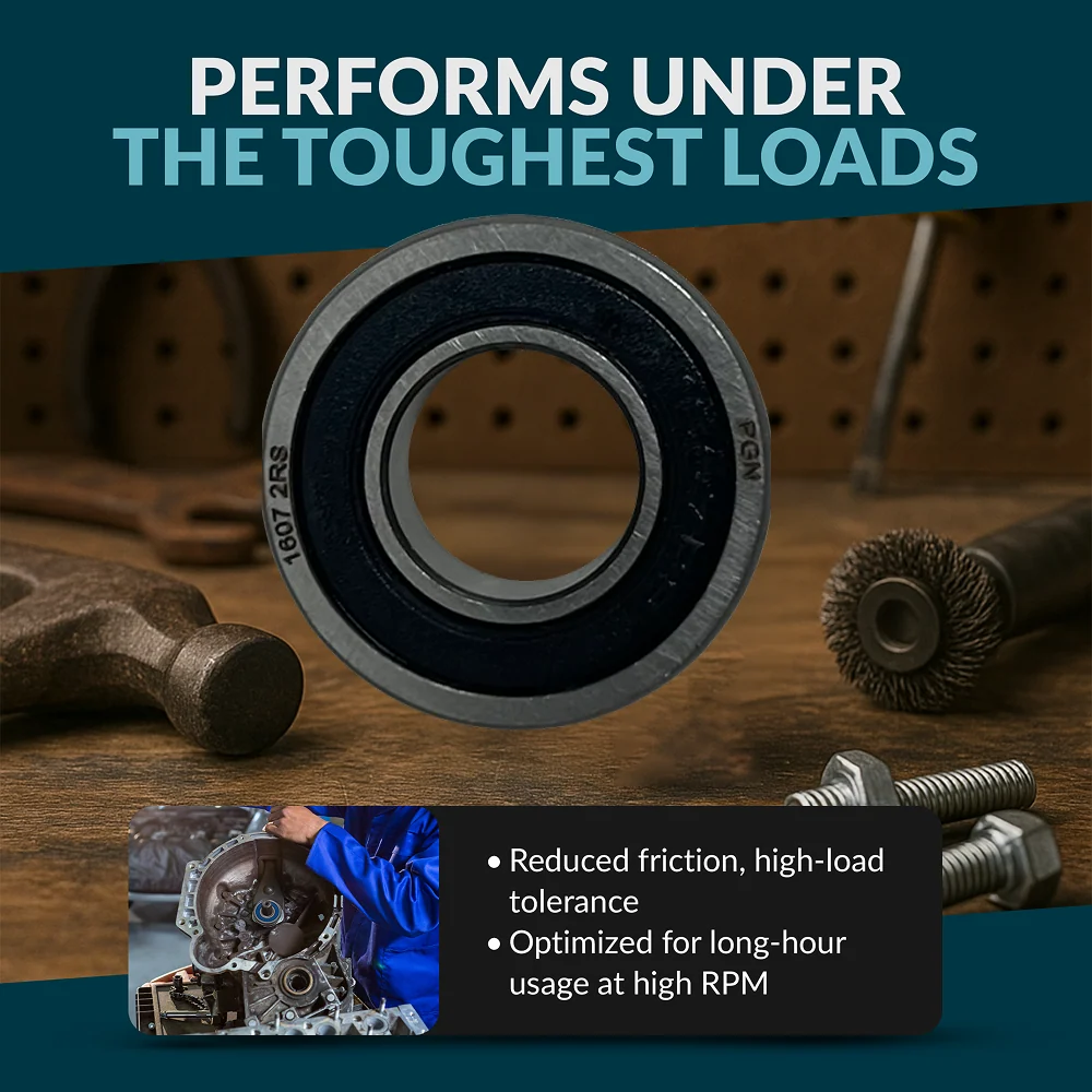 PGN 1607-2RS Bearing - C0 Pre-Lubricated Chrome Steel Sealed Ball Bearing - Image 5