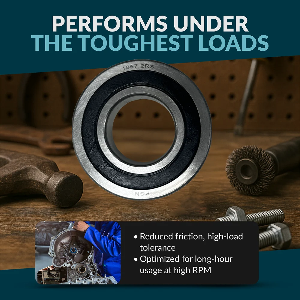PGN 1657-2RS Bearing - C0 Pre-Lubricated Chrome Steel Sealed Ball Bearing - Image 5
