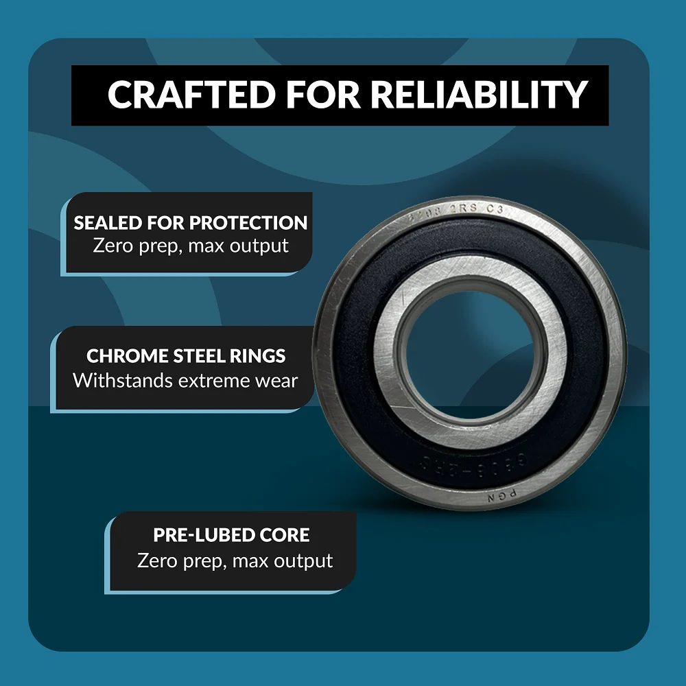 6308-2RS Ball Bearing - Pre-Lubricated Chrome Steel Sealed Ball Bearing - Image 3