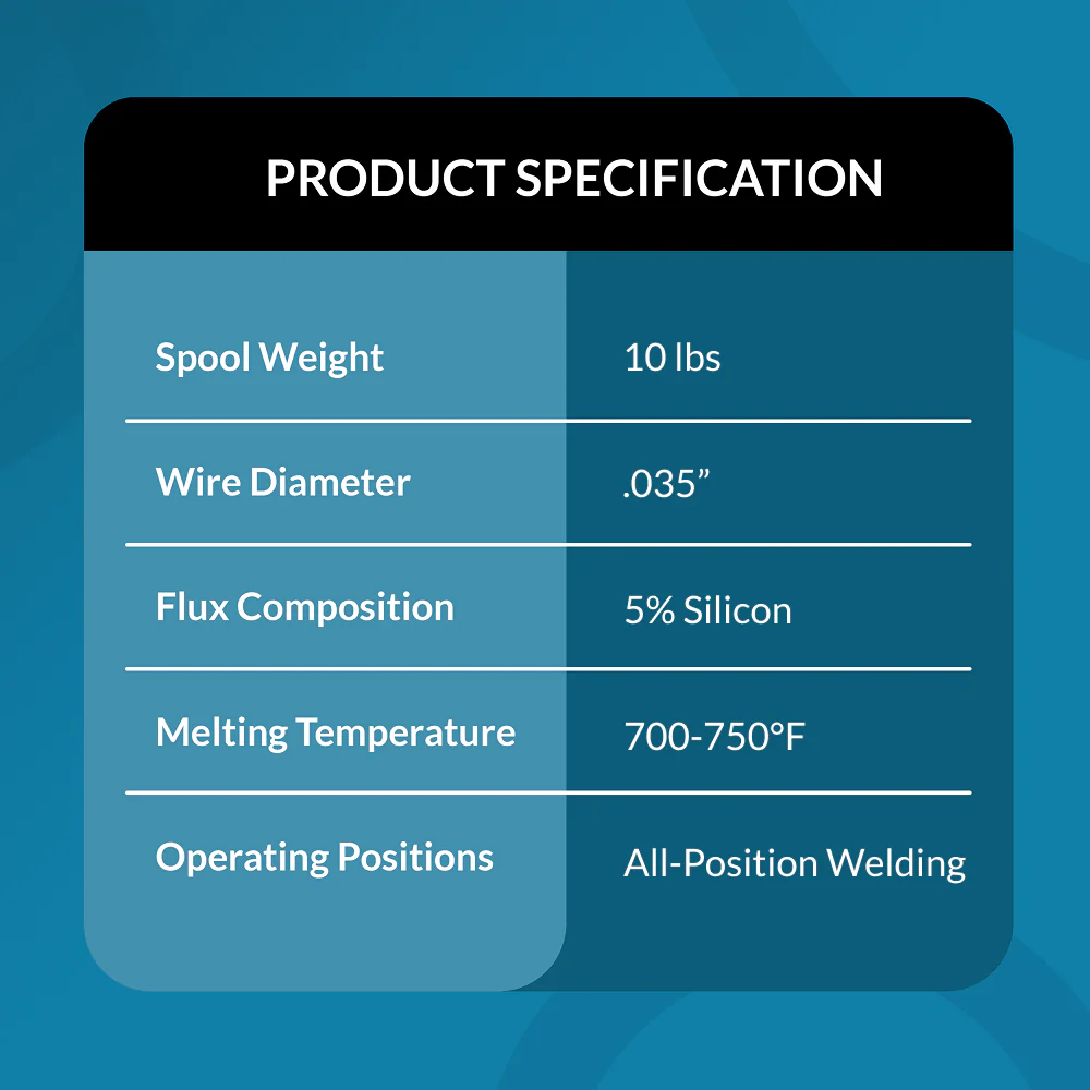 E71T-11 .035" Gasless Flux Core Welding Wire - 10lbs - Image 3