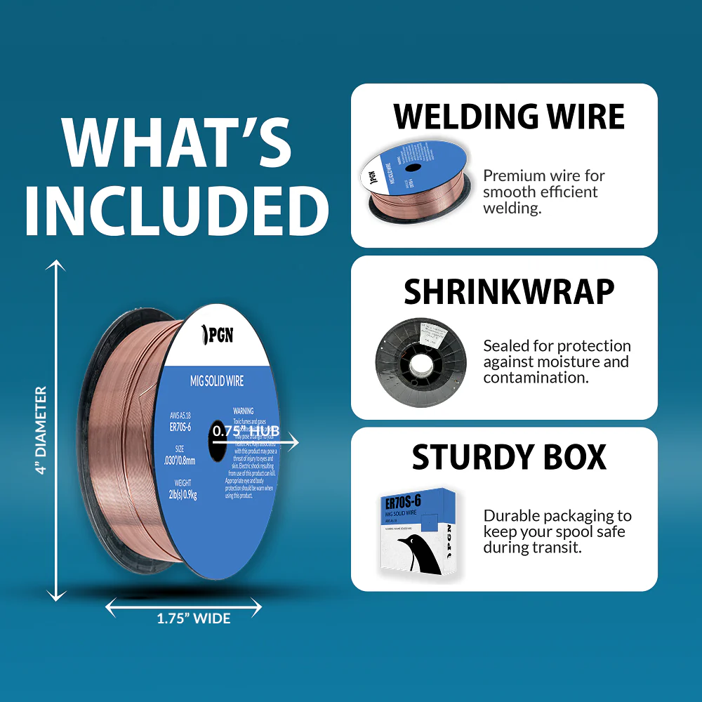 ER70S-6 .030" (0.8 mm) Mild Steel MIG Welding Wire - 2 Lbs Spool - Image 2
