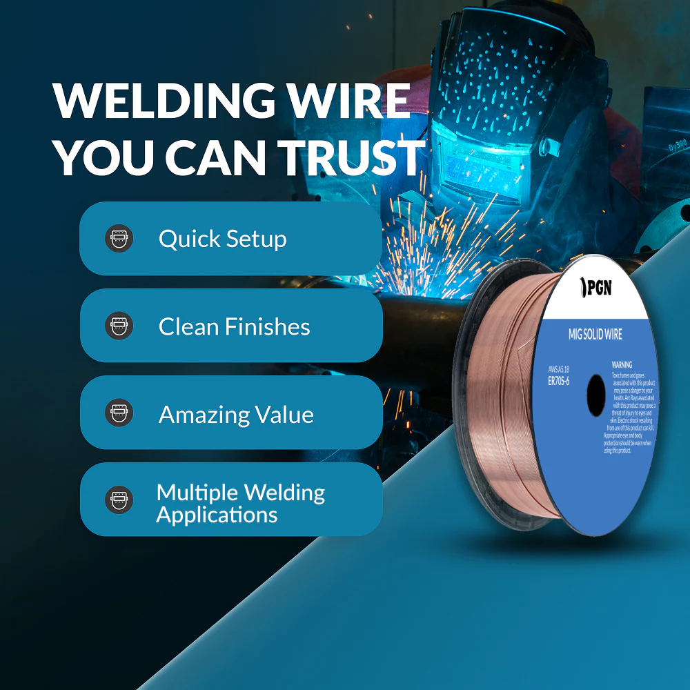 ER70S-6 .023" (0.6 mm) Mild Steel MIG Welding Wire - 33 Lbs Spool - Image 6