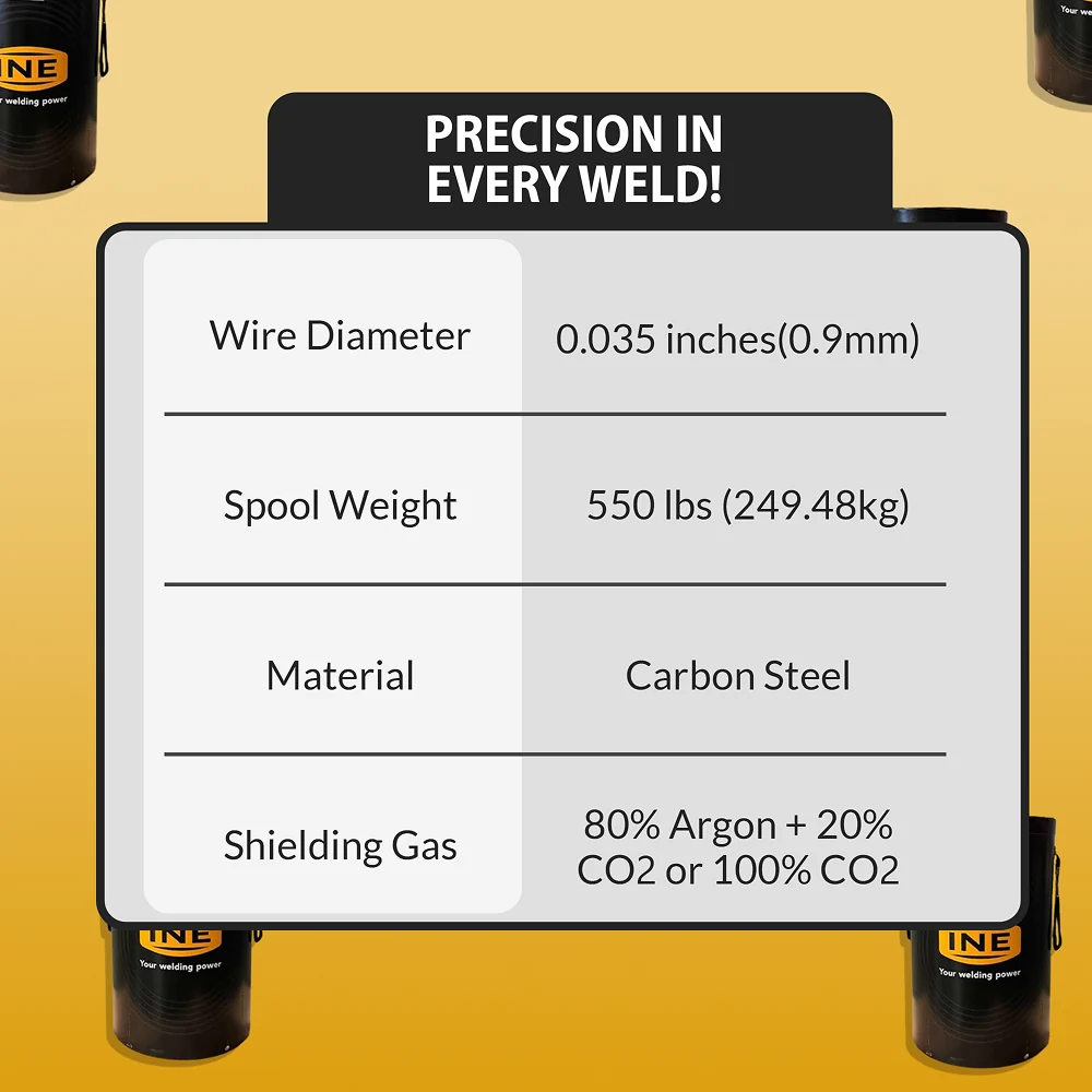 INEFIL ER70S-6 .035-Inch on 550-Pound Spool Carbon Steel Mig Solid Welding Wire - Image 3