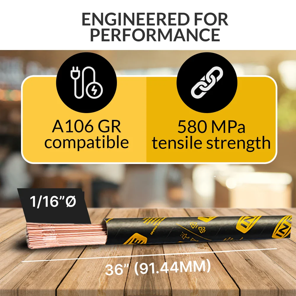 INEFIL ER70S-6 TIG 1/16" × 36" Mild Steel Welding Rods – 10 lb Box - Image 4