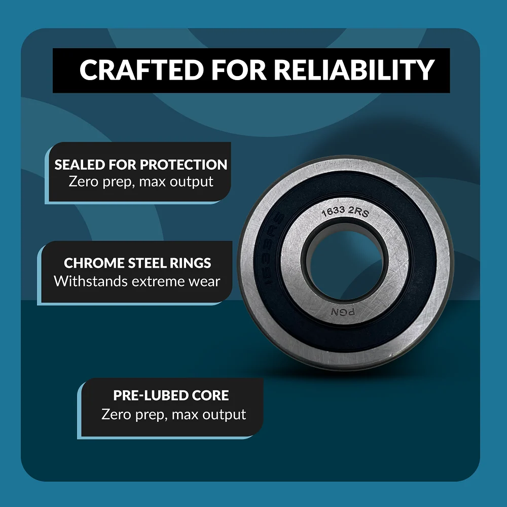 PGN 1633-2RS Bearing - C0 Pre-Lubricated Chrome Steel Sealed Ball Bearing - Image 3